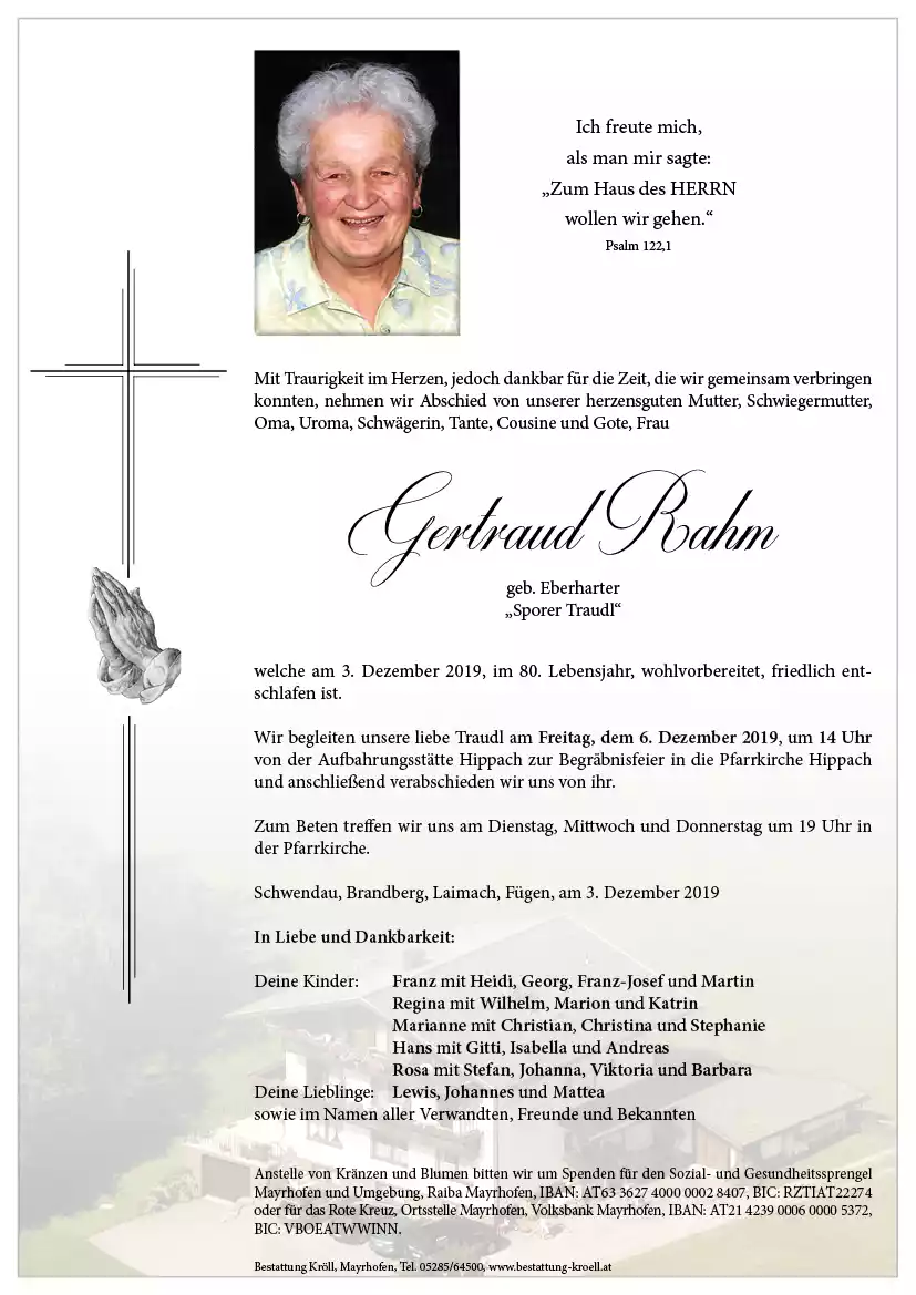 Parte von Gertraud Rahm
